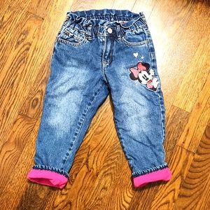 Gap Disney Fleece Lined Ruffle Jean's 4T